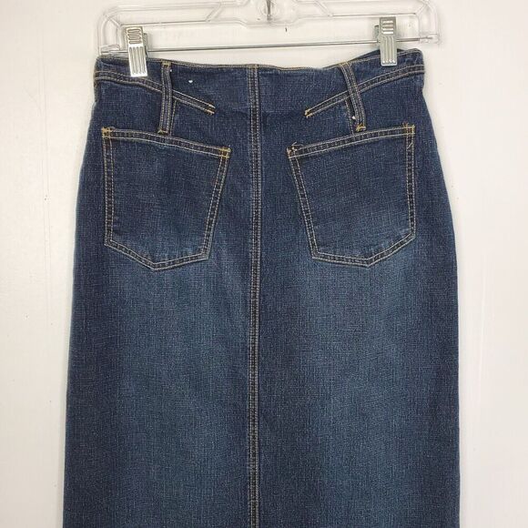 Rave R4R Maxi Jean Skirt Womens 5 Y2K Low Rise 90s Western Vintage Retro Boho - Picture 7 of 10